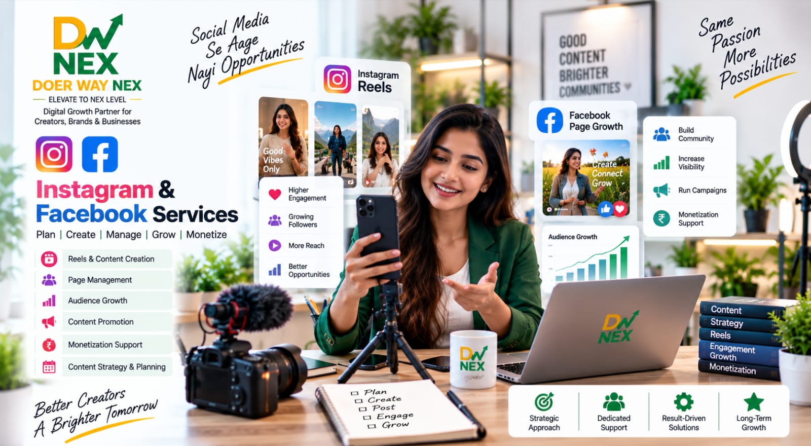 Instagram & Facebook growth — Doer Way NEX